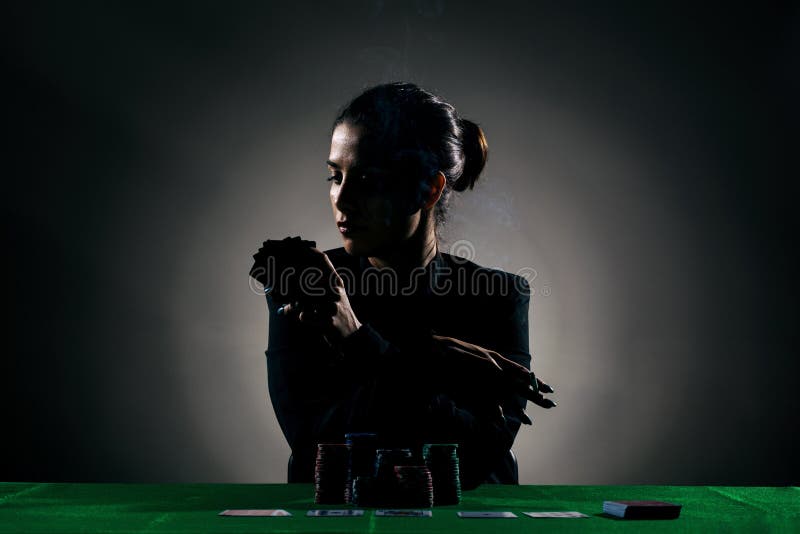 silhouette poker girl with a cigar stock images silhouette poker girl with a cigar stock images