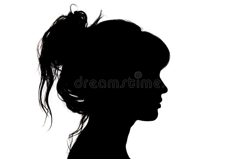 Silhouette of beautiful profile of woman face concept beauty and fashion