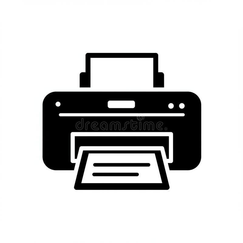 Silhouette of a printer icon vector illustration