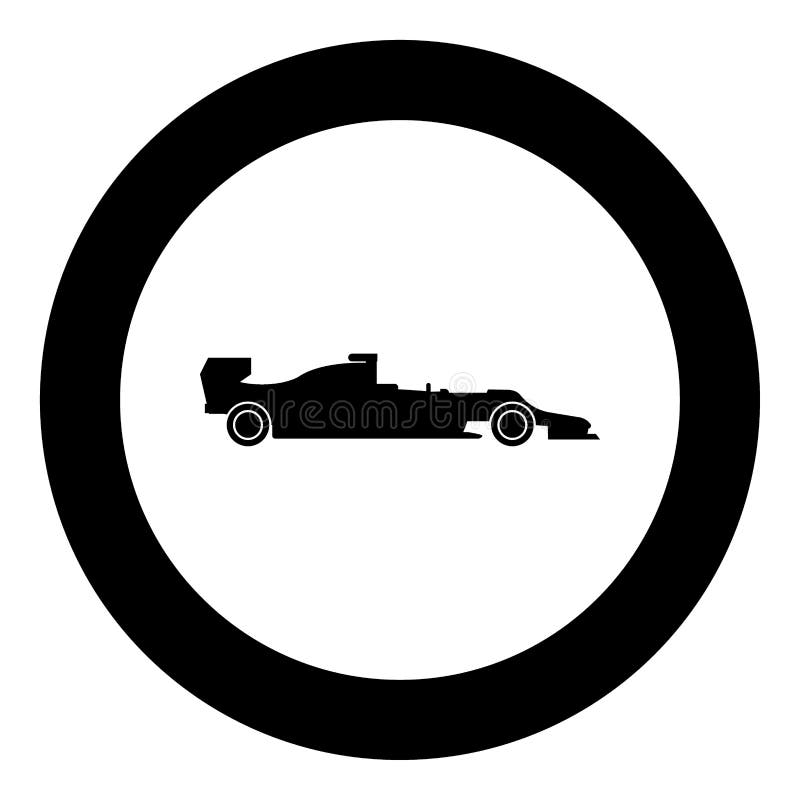 Silhouette of a Racing Car Icon Black Color in Circle Stock Vector -  Illustration of racing, cartoon: 113366966