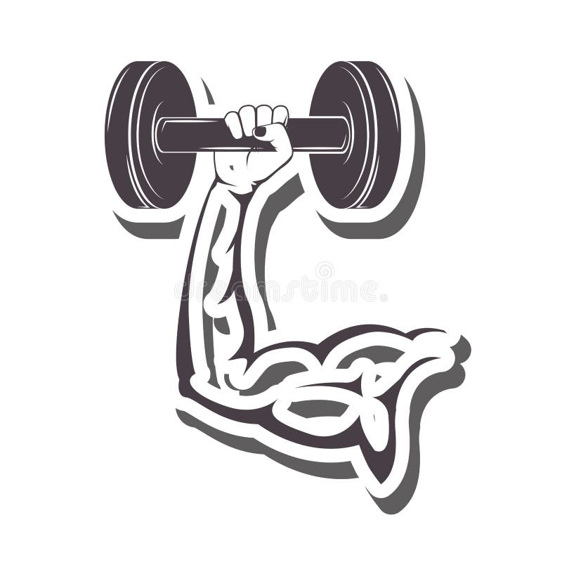 Arm Triceps Workout Men Women Dumbbell Stock Vector (Royalty Free