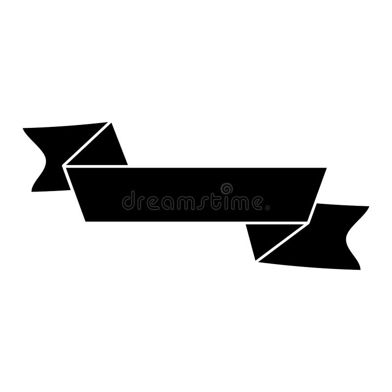 Silhouette Ribbon Banner Black Empty Design Stock Vector Illustration