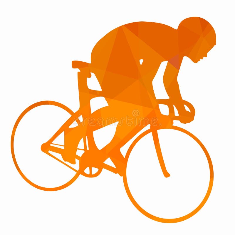 Silhouette of a Rider on Bike, Vector Draw Stock Vector Illustration