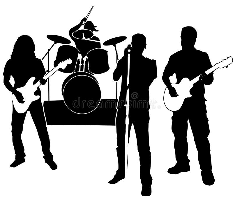 Silhouette - rock band stock vector. Illustration of tune - 9219259