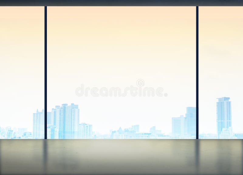 Silhouette of Room in office building see through to window at c stock photo Silhouette of Room in office building see through to window at c stock photo