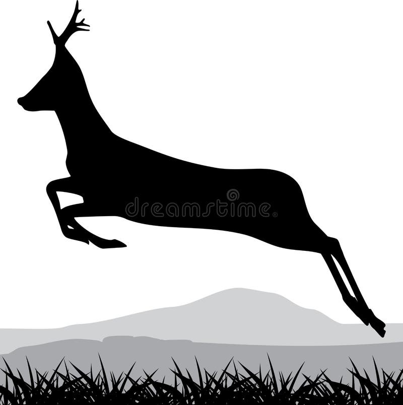 Silhouette of a running deer