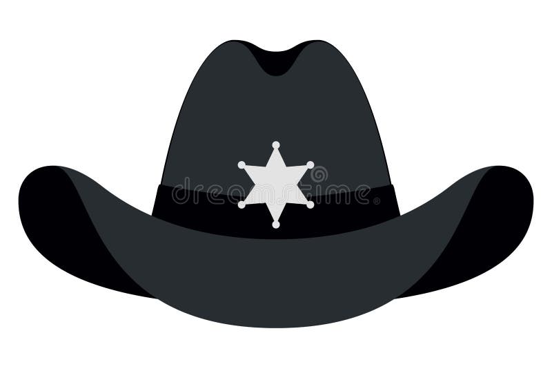 Silhouette Sheriff Hat Icon. Vector Isolated Object Stock Vector Illustration of silhouette