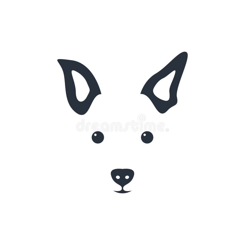 Silhouette simple head dog. vector illustration
