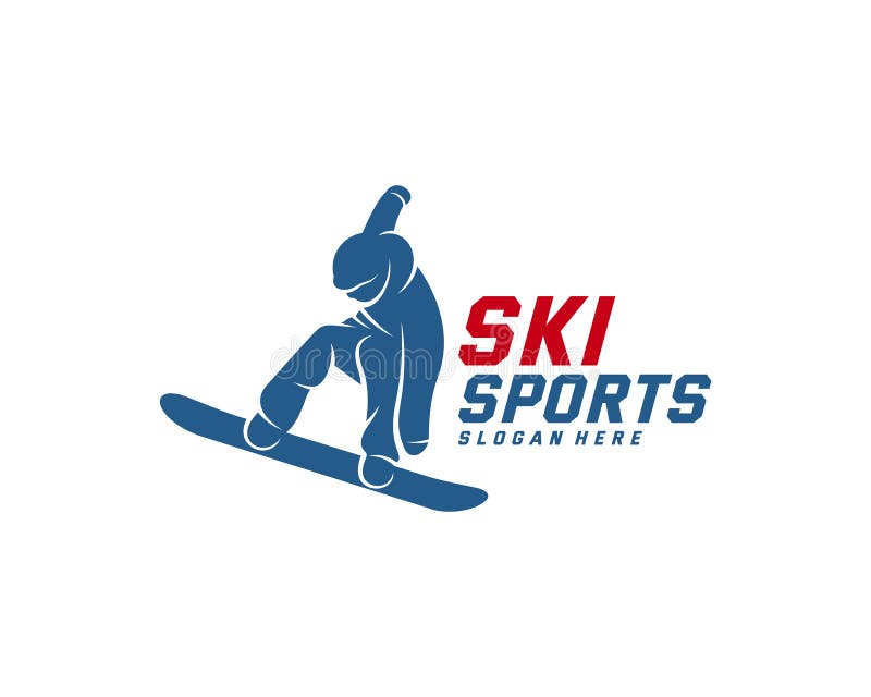 Silhouette Ski Logo Design Vector, Winter Sports, Snowboarder, Skier ...