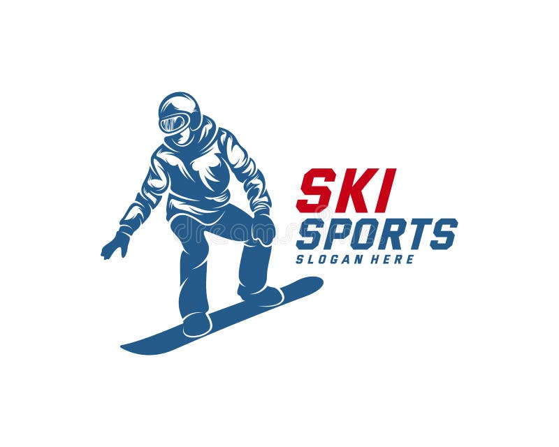 Silhouette Ski Logo Design Vector, Winter Sports, Snowboarder, Skier ...