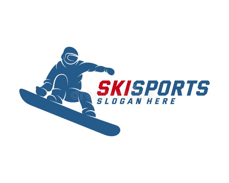 Silhouette Ski Logo Design Vector, Winter Sports, Snowboarder, Skier ...