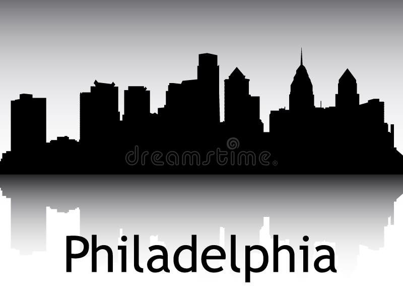 Silhouette du panorama urbain de Philadelphie, Pennsylvanie illustration libre de droits