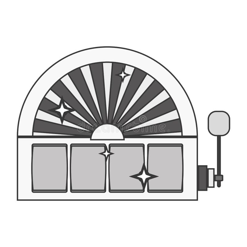 Silhouette Slot Machine with Lever Stock Vector Illustration of