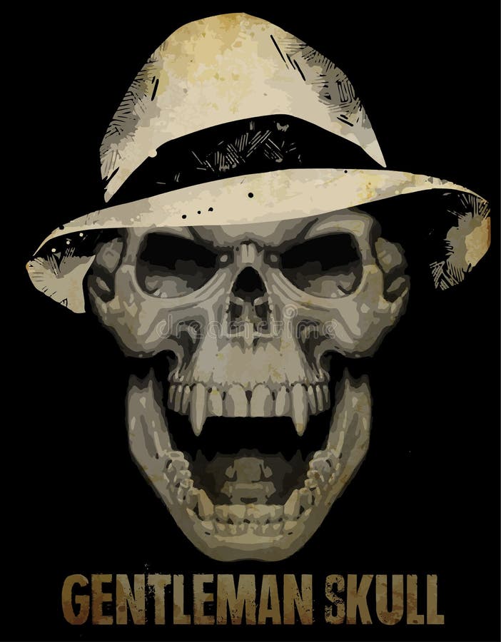 Silhouette squelettique de monsieur dans le costume de smoking, tiré par la main, vecteur