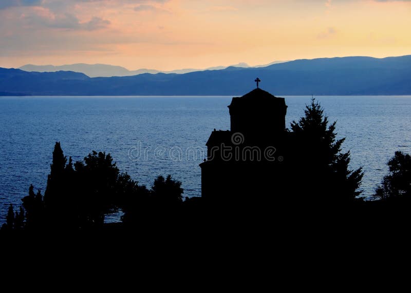 Silhouette of St. Kaneo, Ohrid, Macedonia