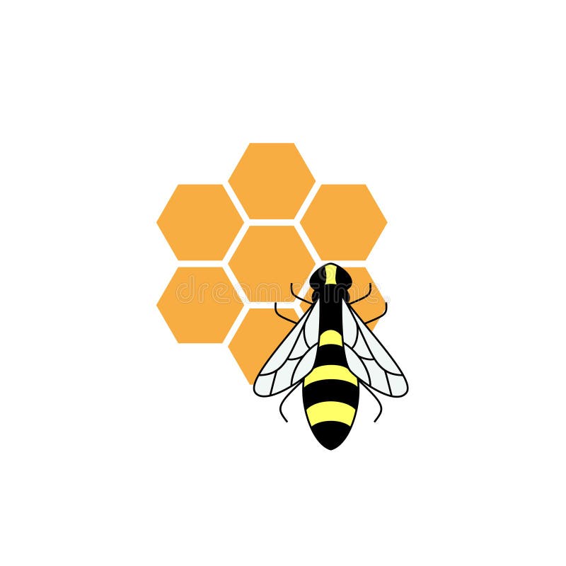 Silhouette Stylisée D'une Abeille Sur Le Fond Clair Illustration de