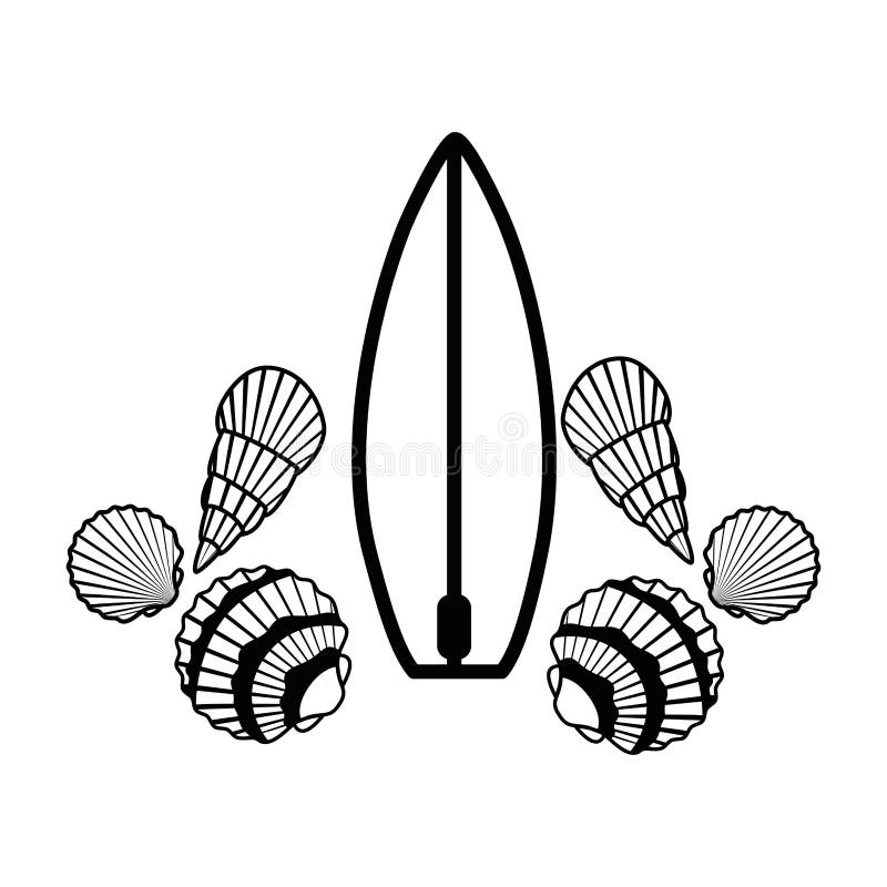 Silhouette of Surfboard on White Background Stock Vector Illustration of design, long 150443353