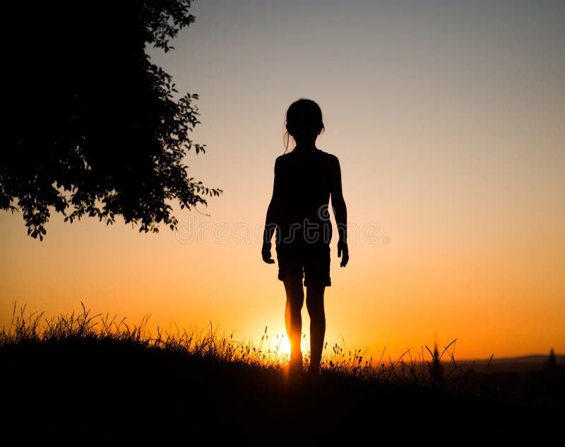 Silhouette of a teen girl