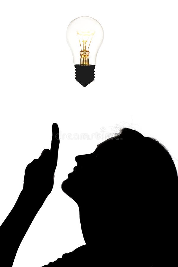 Silhouette of a thoughtful sad woman with hand near her forehead