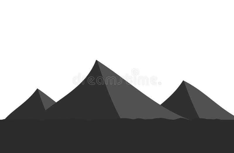 Silhouette Of The Three Pyramids Stock Illustration - Illustration of ...