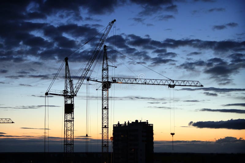 Silhouette of a tower crane