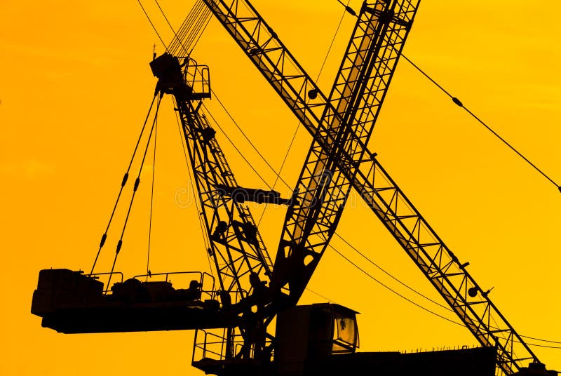 Silhouette of the tower crane