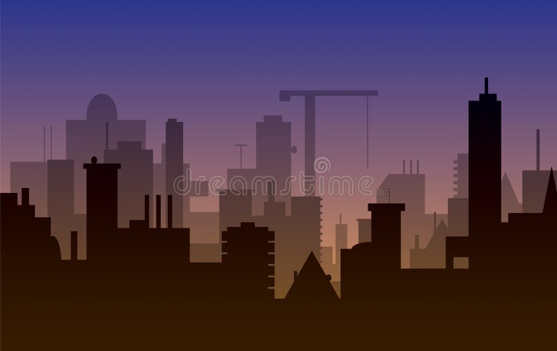 Silhouette of town vector illustration