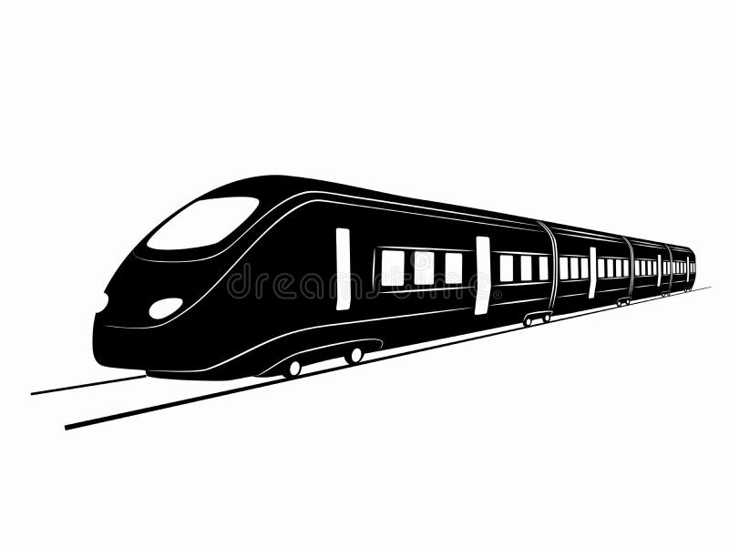 Linear sketch high speed train Stock Vector