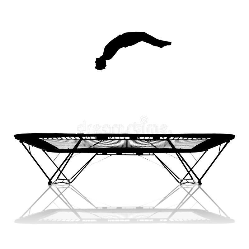 Silhouette on trampoline vector illustration Silhouette on trampoline vector illustration