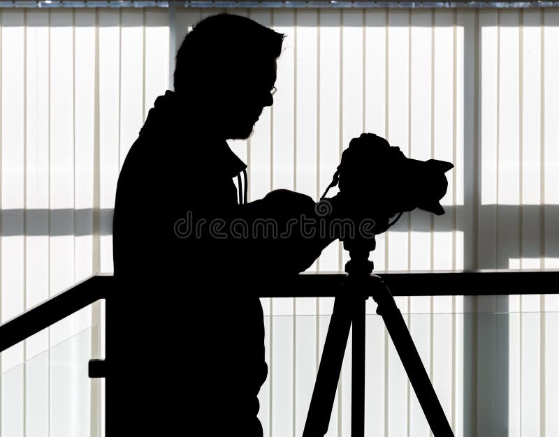 Silhouette of video and photographic equipment