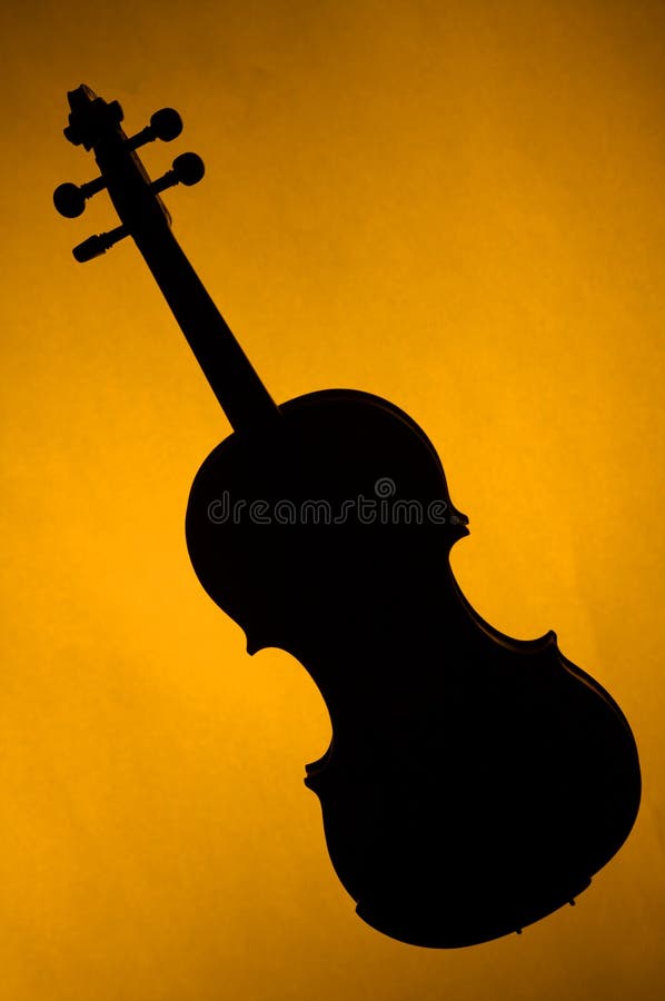 Silhouette Violin Viola on Gold