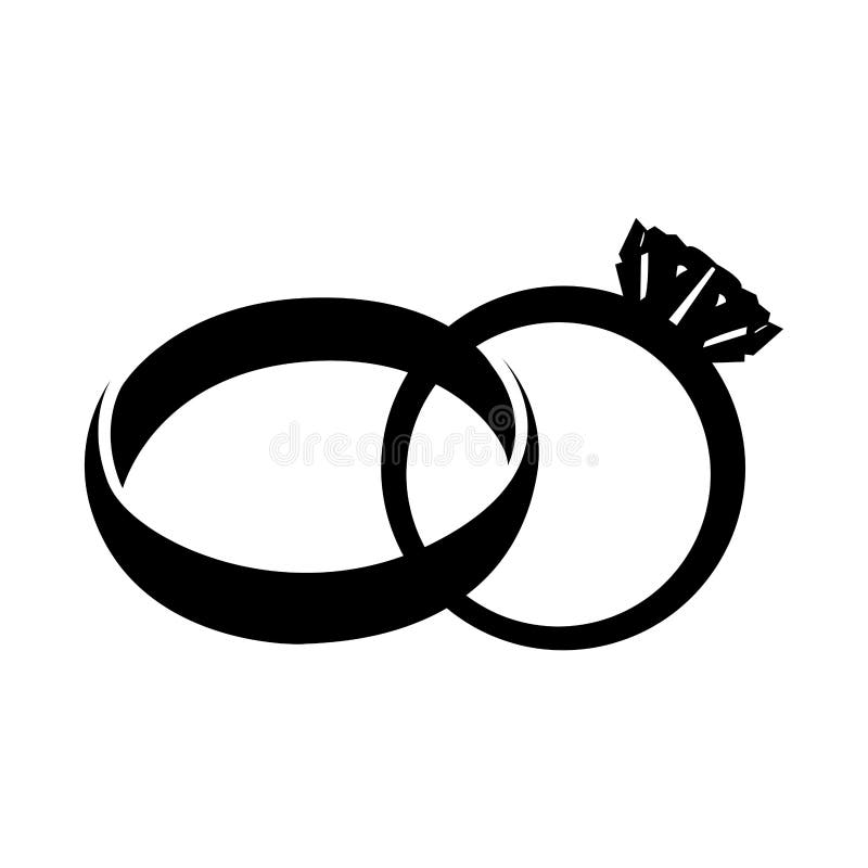 Silhouette of a Wedding Rings Stock Vector - Illustration of ring, wife ...