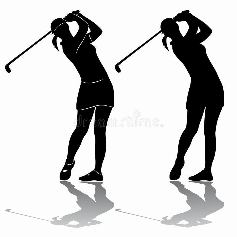 lady golfer silhouette