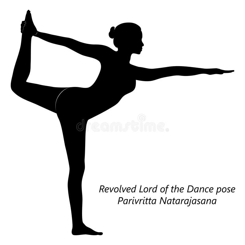 Woman doing lord of the dance pose natarajasana exercise. Flat vector  illustration isolated on white background 7745774 Vector Art at Vecteezy