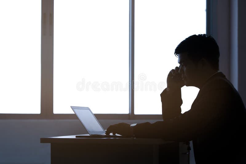 Silhouette young business man stock photography Silhouette young business man stock photography