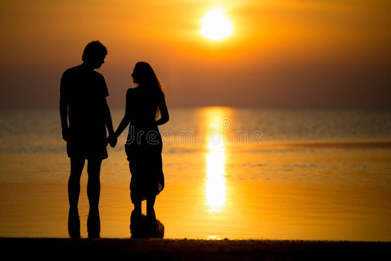 Silhouette of young couple