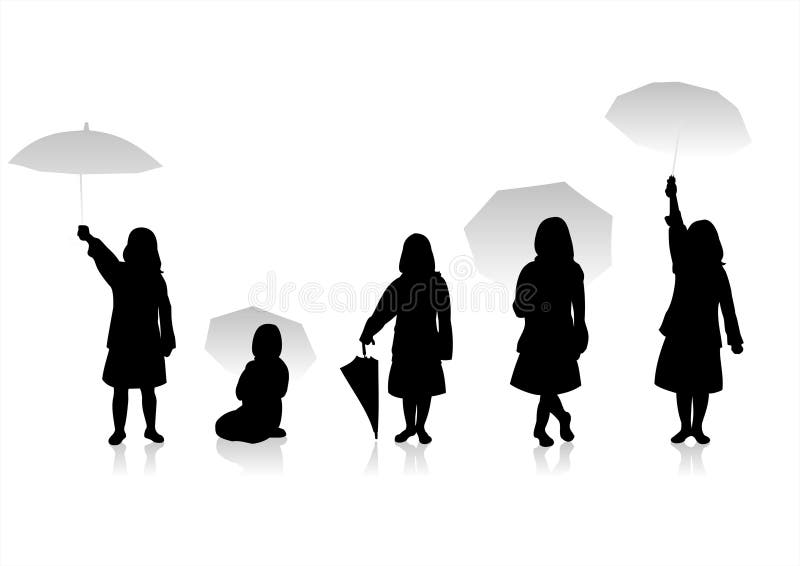 Silhouetten 8 van kinderen royalty-vrije illustratie Silhouetten 8 van kinderen royalty-vrije illustratie