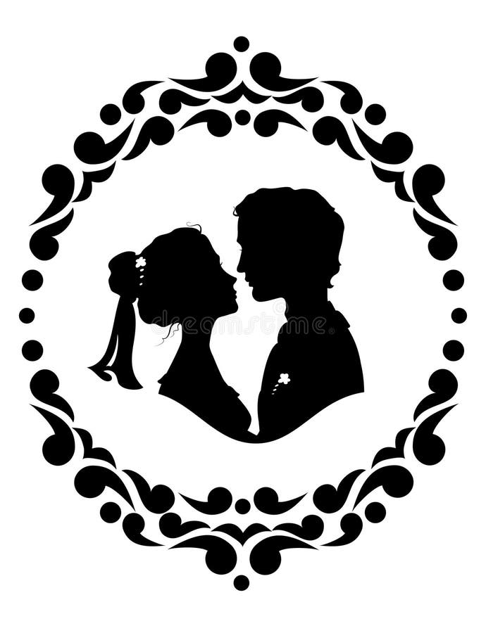 Silhouetten van bruid en bruidegom vector illustratie Silhouetten van bruid en bruidegom vector illustratie