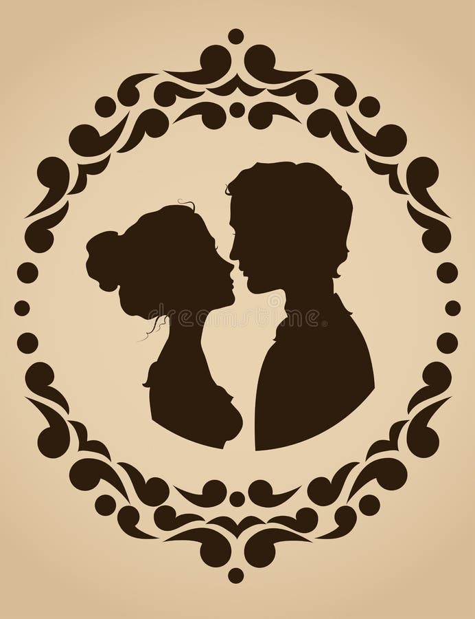 Silhouetten van het kussen van paar vector illustratie Silhouetten van het kussen van paar vector illustratie