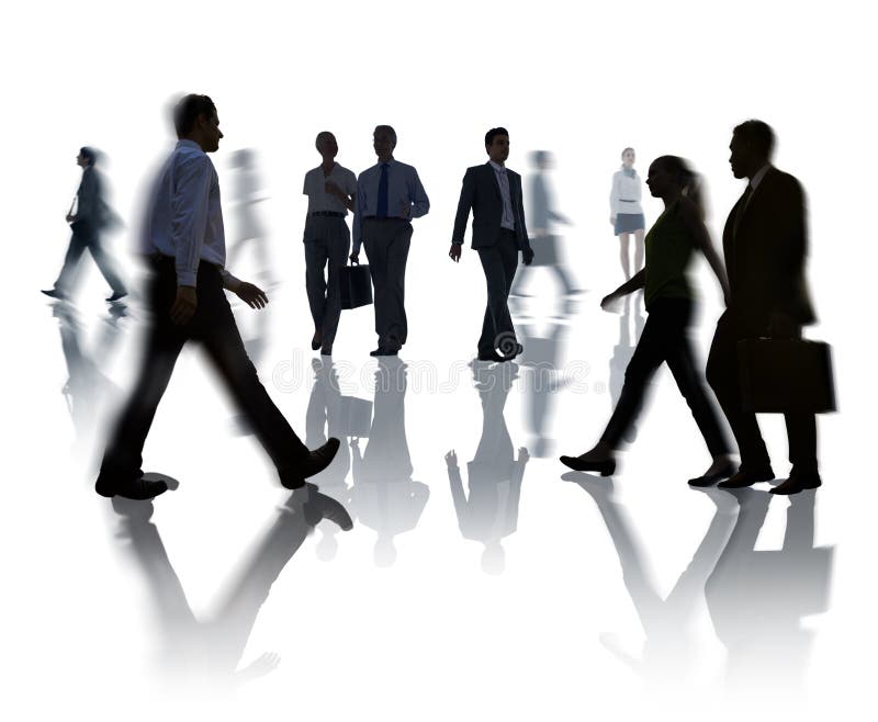 Silhouettes of Business and Casual People Walking stock photography Silhouettes of Business and Casual People Walking stock photography