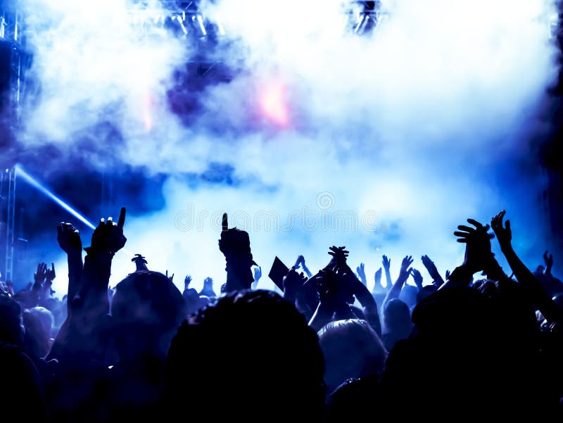 Silhouettes of Concert Crowd Stock Image - Image of night, actor: 54655269