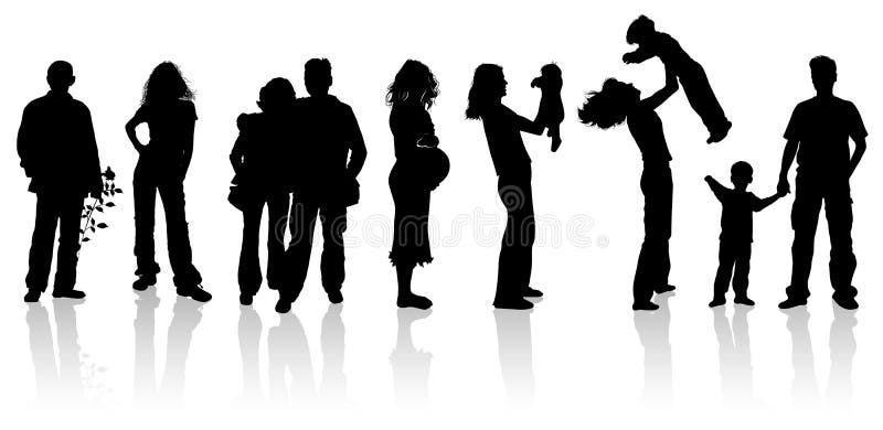 silhouettes d'amour d'histoire illustration libre de droits silhouettes d'amour d'histoire illustration libre de droits