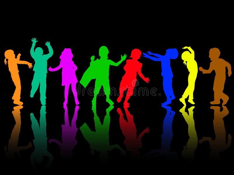 Silhouettes D'enfants De Danse Illustration de Vecteur - Illustration du  fille, occasionnel: 42816342