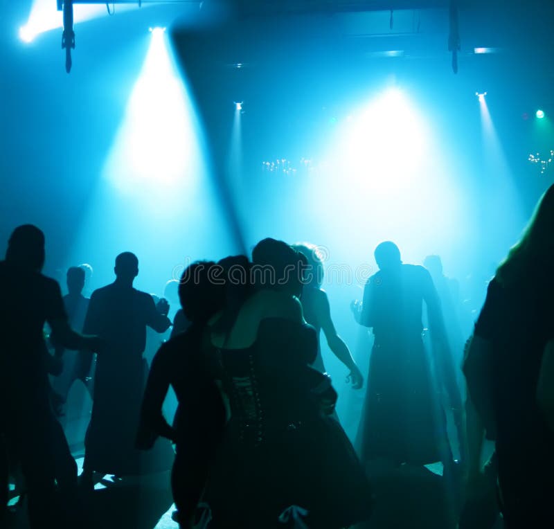 Silhouettes of a dancing teenagers stock image Silhouettes of a dancing teenagers stock image