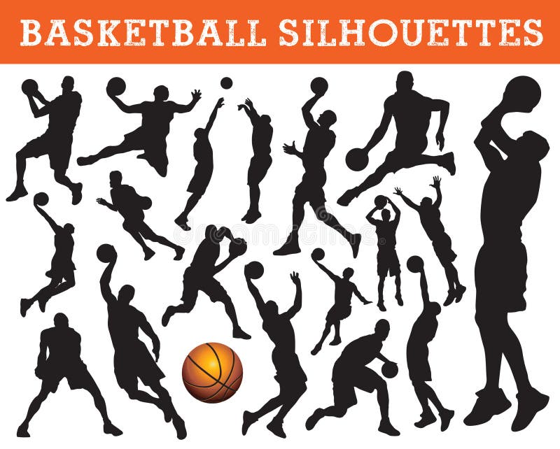 Silhouettes de basket-ball illustration de vecteur Silhouettes de basket-ball illustration de vecteur