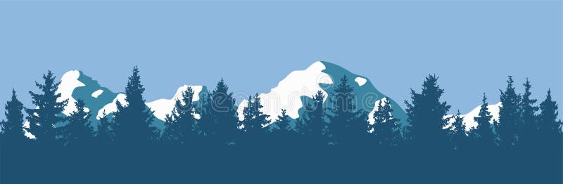 Silhouettes de forêt et de montagne de pin de vecteur illustration de vecteur Silhouettes de forêt et de montagne de pin de vecteur illustration de vecteur