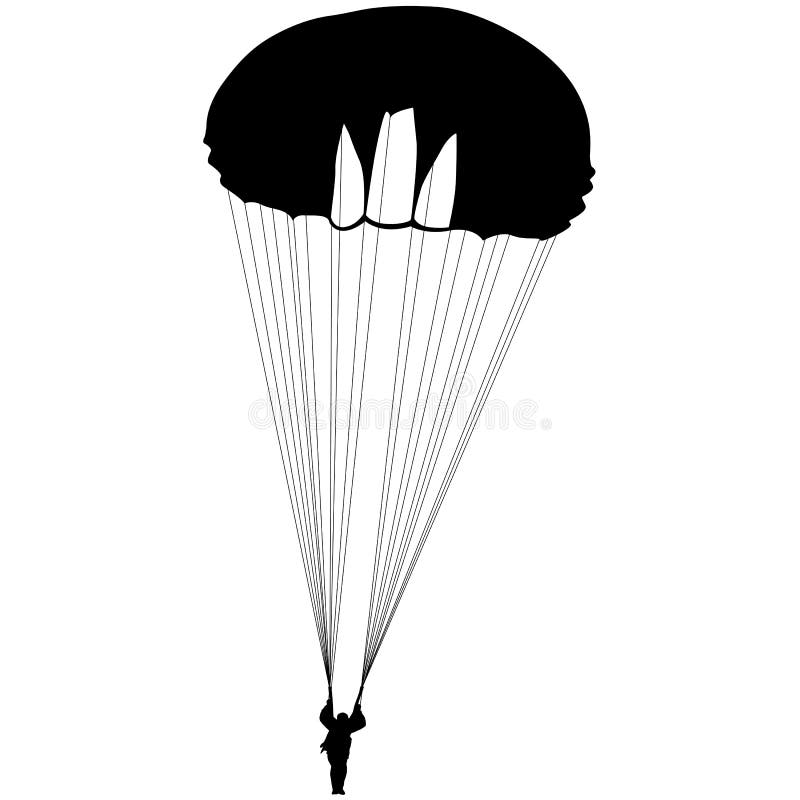 Parachutiste Illustration De Parachutage De Vecteur De Silhouettes