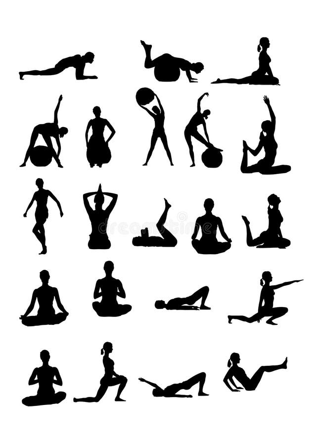 Silhouettes des fintess de femmes illustration libre de droits