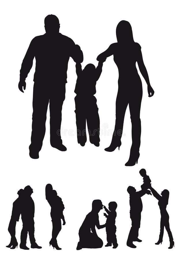 Silhouettes of family royalty free illustration