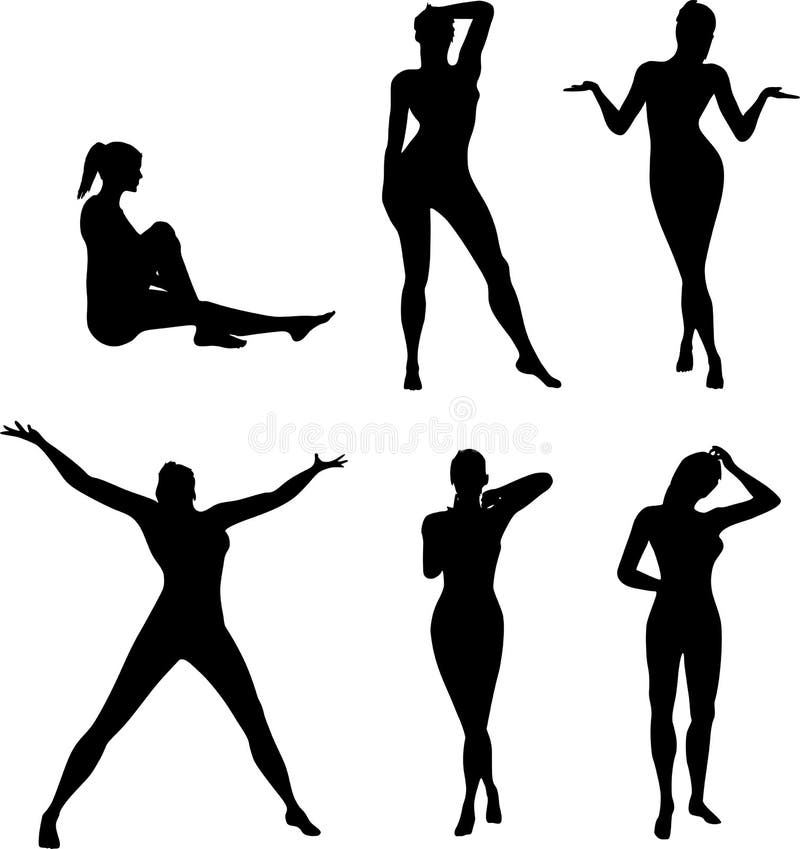 Swimming & Diving Female Silhouettes Stock Vector - Illustration of ...